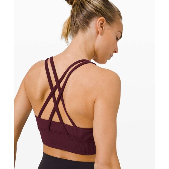 size 2 Lululemon Energy Bra Long Line Ribbed W2BLES new, no tags $58 - Picture 4 of 7